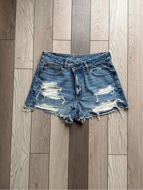 American Eagle Outfitters Distressed Denim Cutoff Shorts - Blue